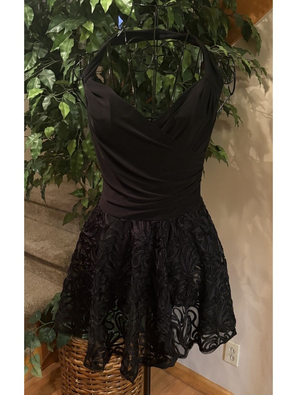 Norma Kamali Cayla Flared Pickleball Mini Dress Embroidered Size 36/S Black - Picture 7 of 11